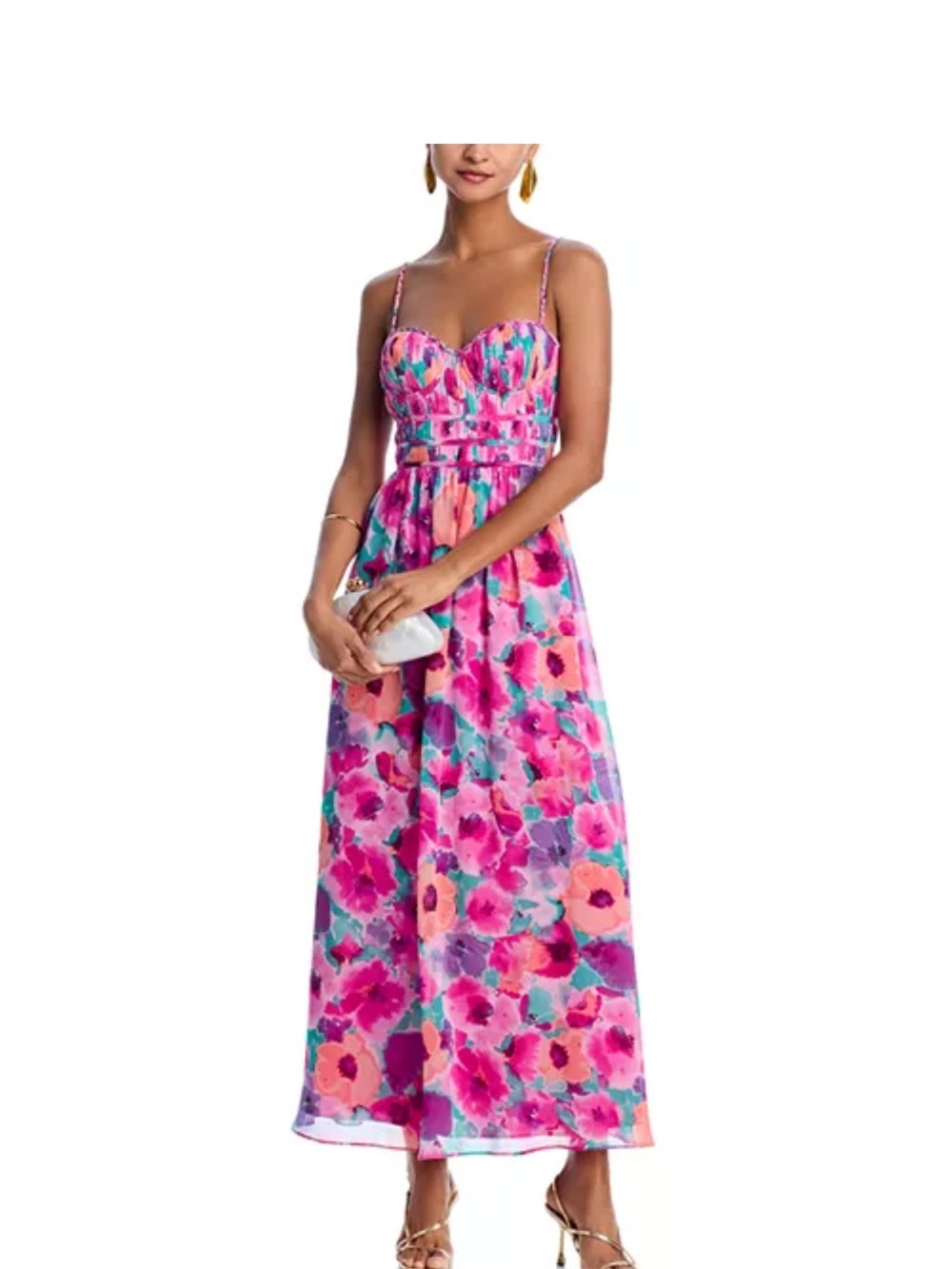 AQUA Floral Guest of Maxi Dress